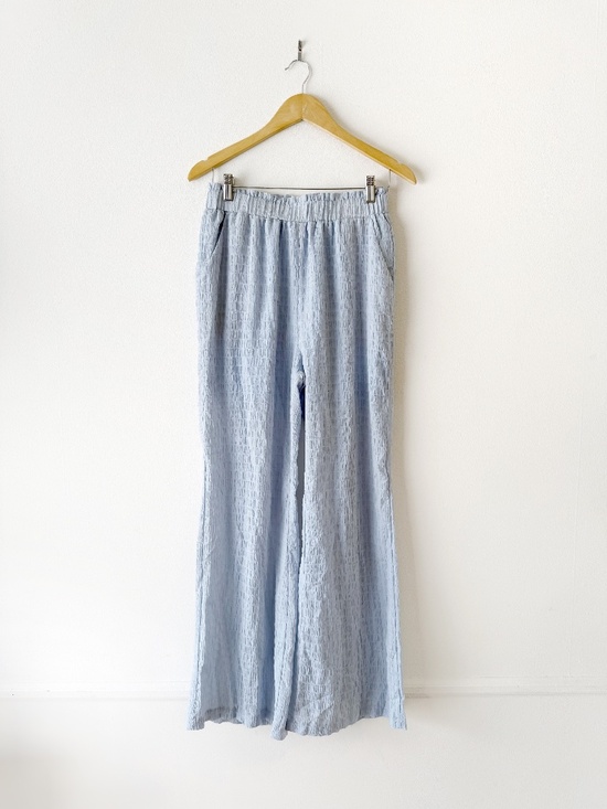 SHEIN Pants - baby blue wide leg crinkled gauze pants